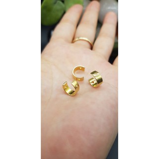 Charm Bọc hạt Bạc S925 mạ Vàng phồi vòng tay, làm mặt dây chuyền