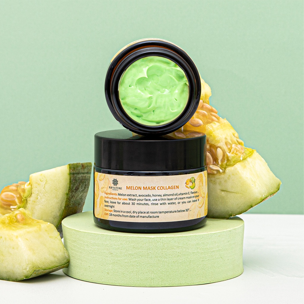Mặt nạ cấp ẩm, chống lão hóa, làm sáng da Collagen Dưa Gang - Melon Collagen Mask B.B Nature 20-50gram