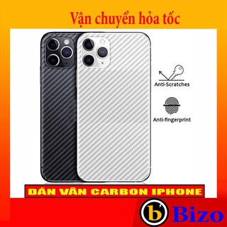 [NGON BỔ RẺ] Miếng dán iphone mặt lưng vân carbon nhám chống vân tay, chống xước dùng cho iphone 6/7/8/X/XS/11promax...