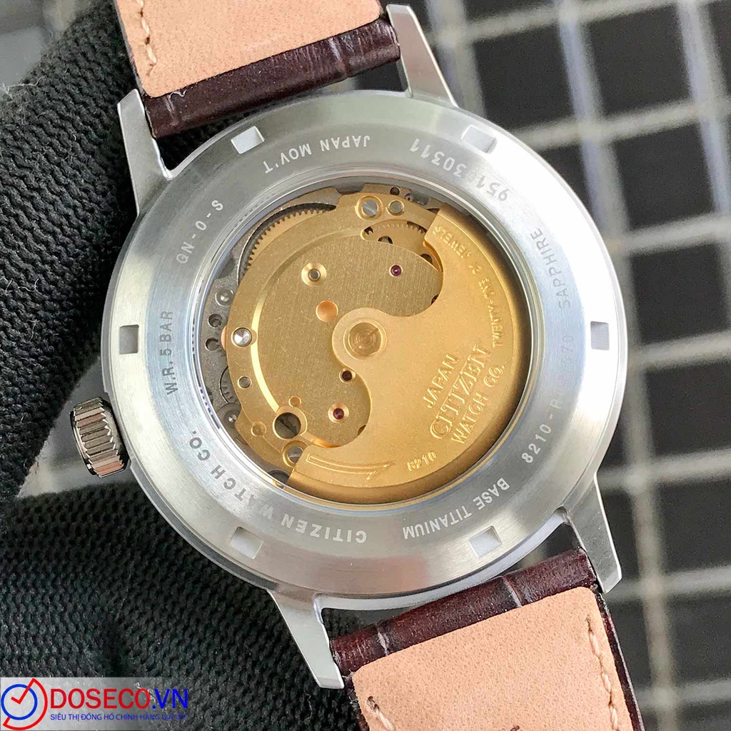 Đồng Hồ Nam Chính Hãng Citizen TITANIUM NJ2180-11A Cơ Automatic Dây Da Cao Cấp CTZ59