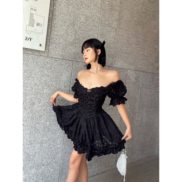 Đầm Xoè 3 Tầng Màu Đen Công Chúa - Amelie