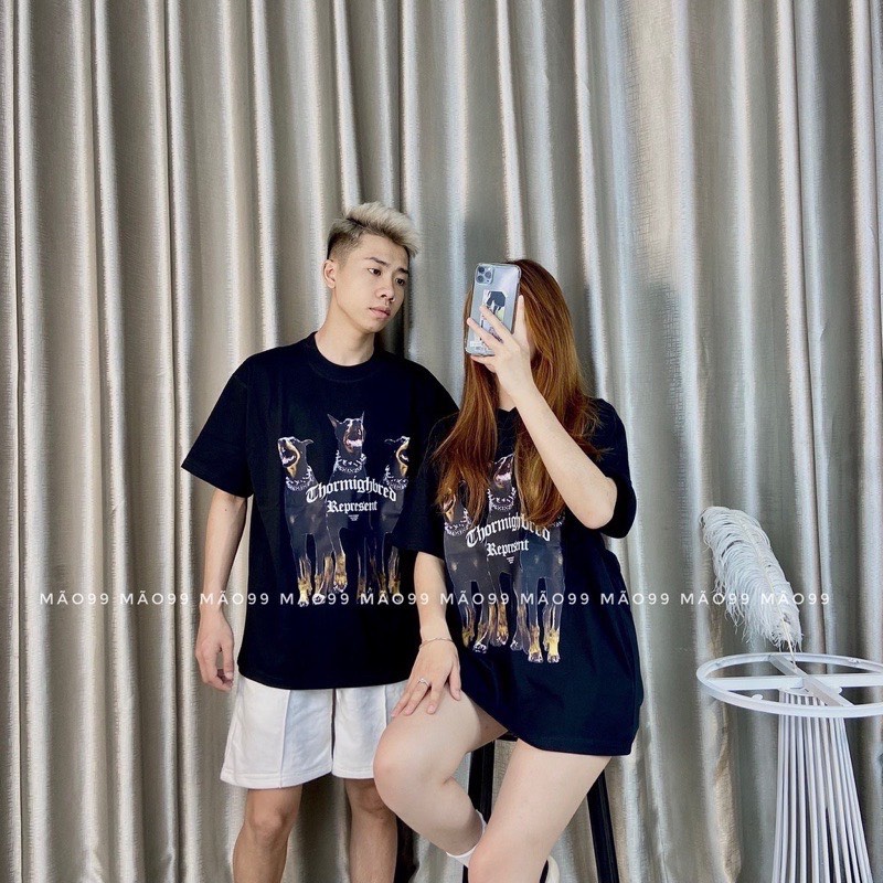 Áo Thun 3 Chú Chó ❤ Áo Phông Cotton Dáng Rộng Nam Nữ NVA138