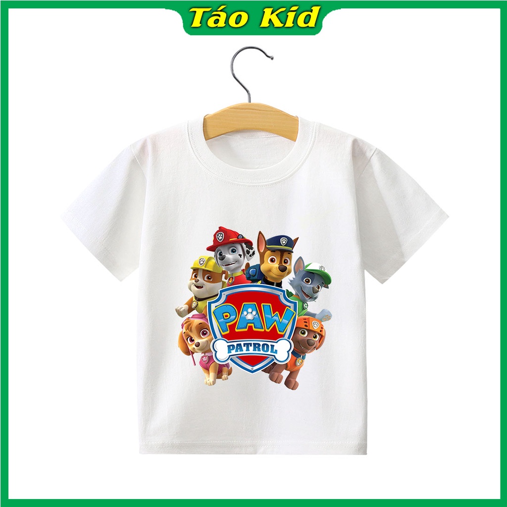 Áo thun bé trai bé gái cộc tay Táo Kid chất cotton in hình Chó Cứu Hộ từ 0 đến 10 tuổi hàng VNXK TA10