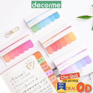 Giấy ghi chú label marker pastel dụng cụ văn phòng phẩm DecorMe 120 tờ 65*18mm