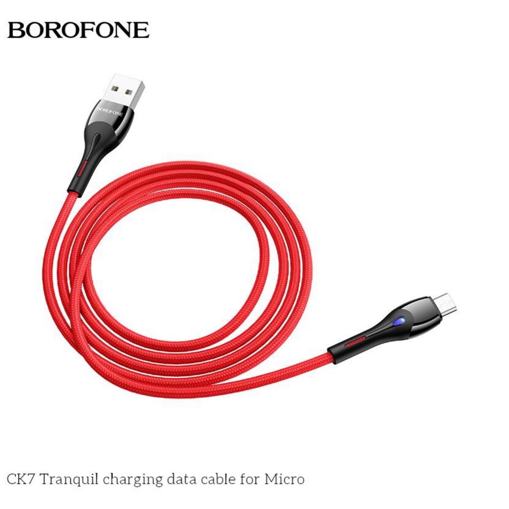Cáp Sạc MICRO USB Borofone CK7 Dài 1M Dây Dù Cho Android - BH 12 Tháng 1 đổi 1 (MÀU SẮC NGẪU NHIÊN) - Hưng Long PC