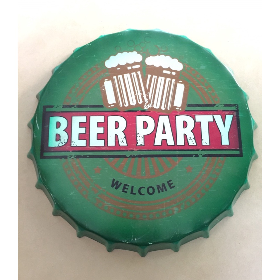 Nắp chai bia bằng sắt trang trí tường quán beer, cafe,... phong cách độc đáo