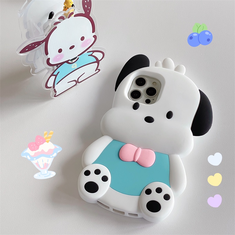 Ốp Điện Thoại Silicon In Hình Chú Chó Ba Chiều Cho iPhone XS Max 11ProMax 12ProMax 13ProMax