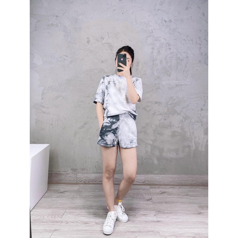 (HÀNG XUẤT XỊN) Quần short das hoạ tiết 1736 TYE DYE TEE Made in Cambodia full tag code