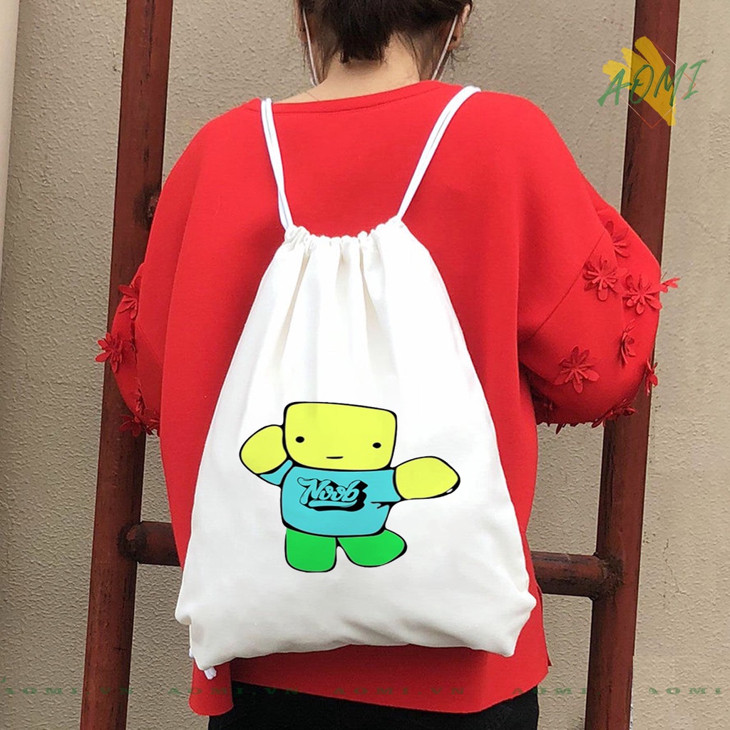 BALO MINI robloxing game AOMIVN DÂY RÚT ĐEO VAI 33x38cm NHỎ XINH UNISEX CHẤT CANVAS CUTE TIỆN ÍCH DU LỊCH DẠO PHỐ