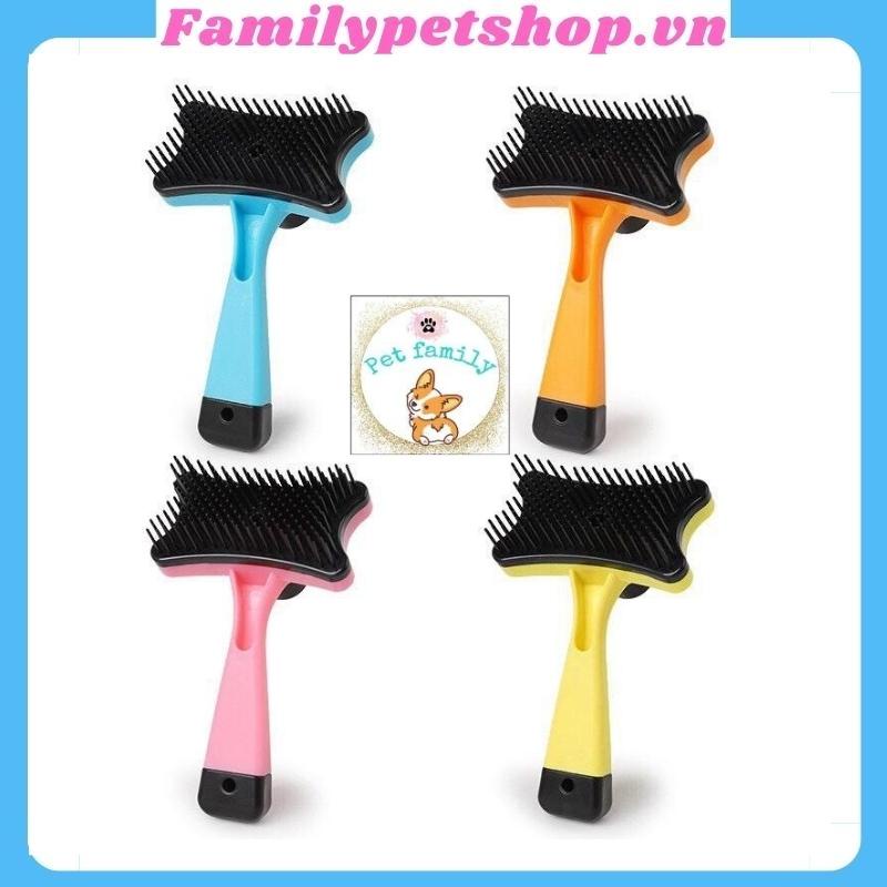 Lược chải lông cho chó mèo thú cưng mẫu lược vệ sinh làm đẹp có nút bấm-familypetshop.vn