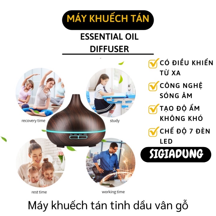 [SGD] Máy Xông Tinh Dầu - Máy Khuếch Tán Tạo Độ Ẩm Không Khí Vân Gỗ Điều Khiển Từ Xa 10098