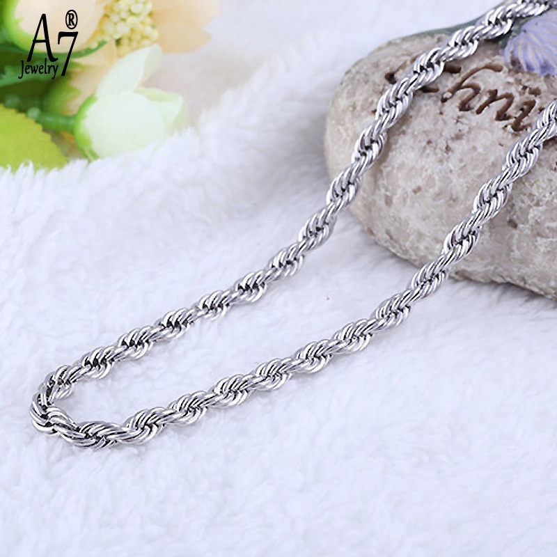 Vòng cổ Mạ Bạc A7 S925 4mm Phong Cách Hàn Quốc Thời Trang