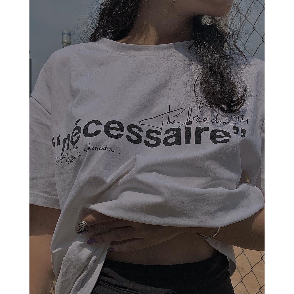 Áo thun unisex nam nữ NECESSAIRE basic , áo phông oversize dáng rộng tay lỡ hiện đại cá tính kiểu dáng Hàn Quốc