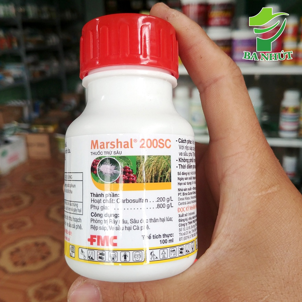 MARSHAL 200SC Chai 100ml - Đặc Trừ Sâu Bệnh, Rầy Nâu, Sâu Đục Thân Hại Lúa, Rệp Sáp, Ve Sầu Hại Cà Phê