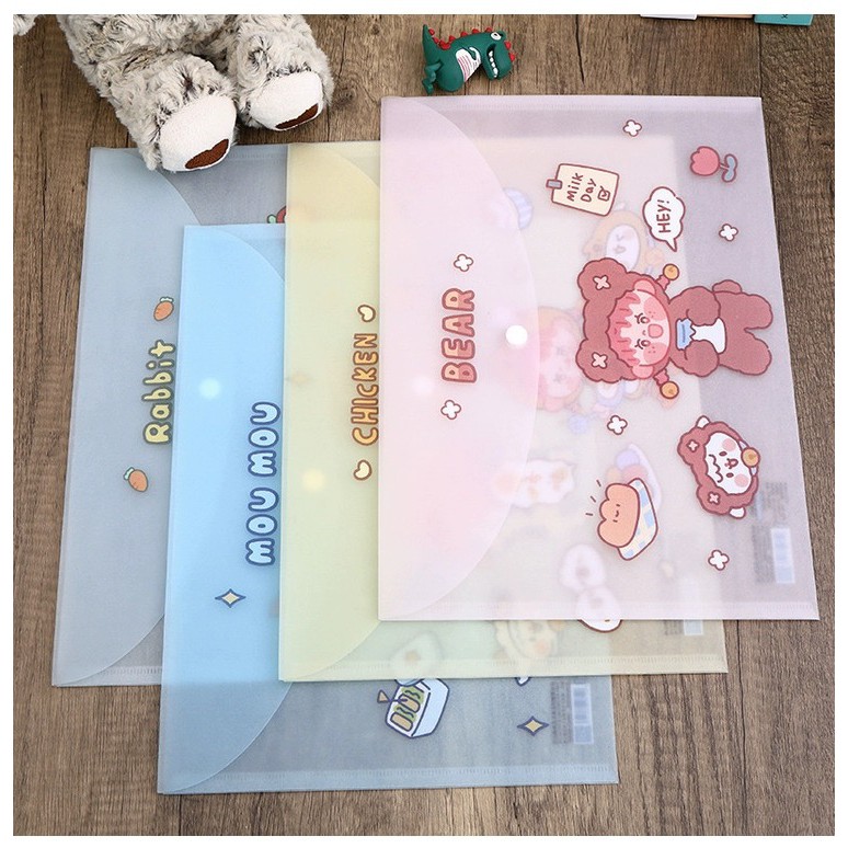 Túi đựng tài liệu, bài kiểm tra khổ A4 phong cách Hàn Quốc Taro Stationery