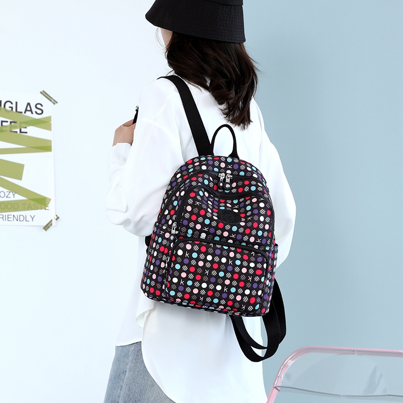 Ba Lô Đi Học/Du Lịch Bằng Vải Nylon Chống Thấm Nước In Họa Tiết Phong Cách Mới Sức Chứa Lớn Dành Cho Nữ