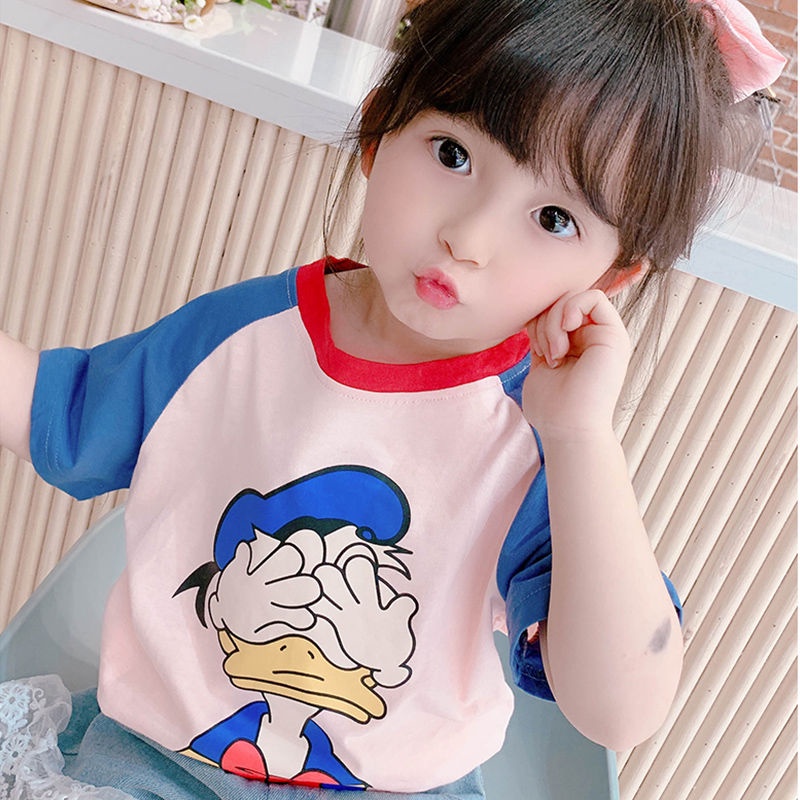 Áo Thun Tay Ngắn Thời Trang Cho Bé Gái