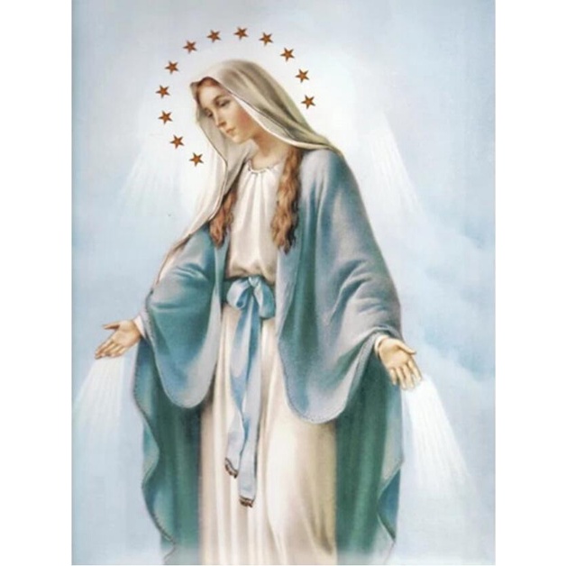 Bộ Tranh Đính Đá Diy Hình Đức Mẹ Mary/ Trái Tim/ Công Giáo Độc Đáo Trang Trí Nhà Cửa