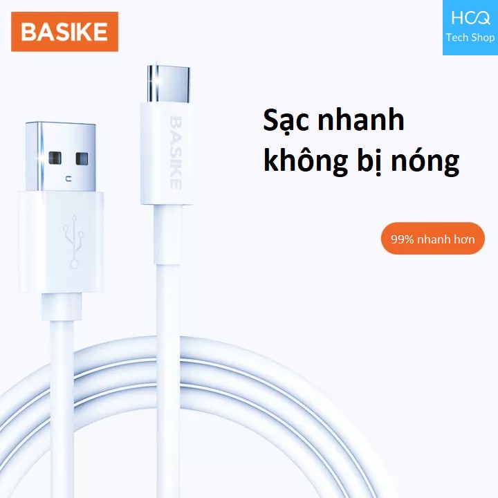 Cáp sạc nhanh Lightning 2.1A BASIKE