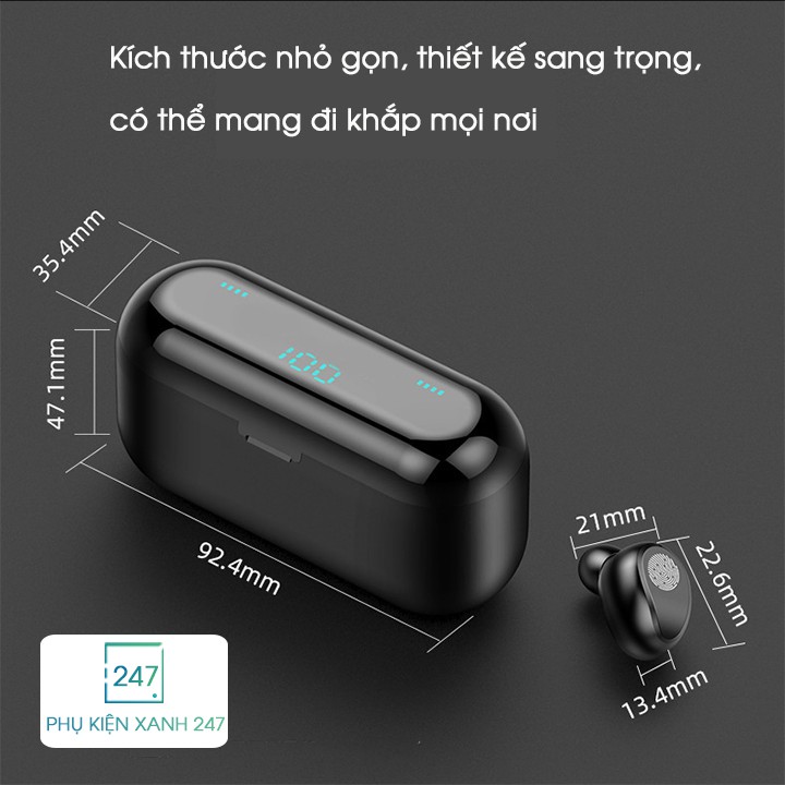 tai nghe bluetooth 5.0 Amoi F9 ⚡️Đ𝐈̉𝐍𝐇 𝐍𝐇𝐀̂́𝐓⚡️  Âm Thanh SIÊU ÊM, chống nước, Pin 2000Mah Kiêm Sạc dự phòng