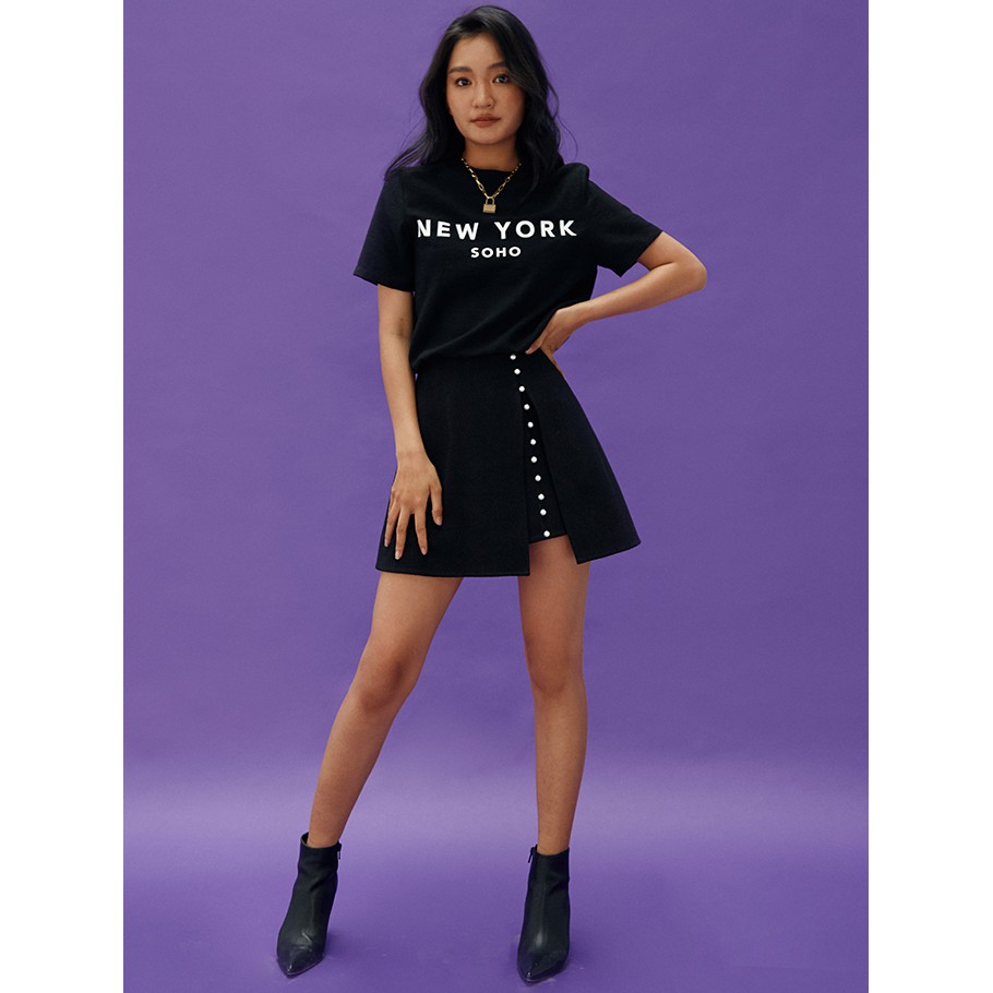 COCOSIN - Áo Lụa Đen NEW YORK SOHO