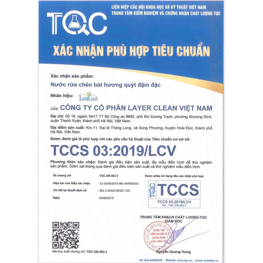 Nước rửa chén bát hữu cơ Layer Clean hương quýt 2l