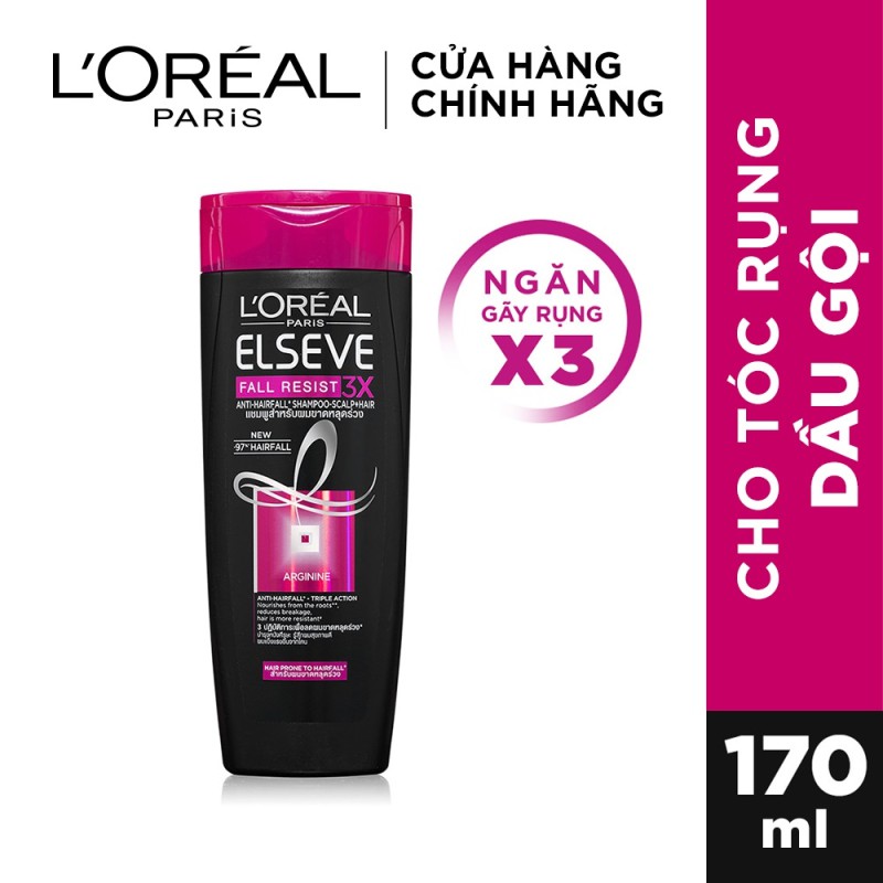 Dầu gội ngăn gãy rụng tóc L'Oreal Paris Elseve Fall Resist 3X Shampoo 170 - 330 - 650ml | BigBuy360 - bigbuy360.vn