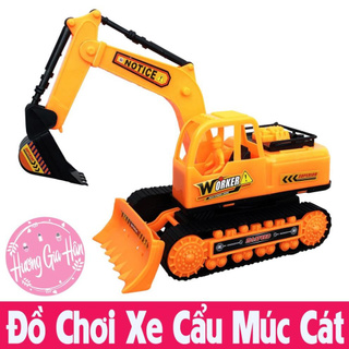 Đồ Chơi Mô Hình Xe Cẩu Xúc Cỡ Lớn Bánh Đà Nhựa Đẹp Cứng Cáp [Thanh Mai Shop]