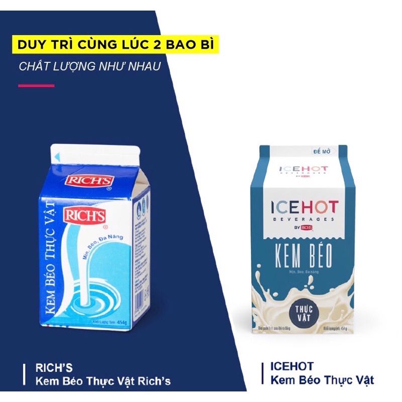 Kem béo Rich’s lùn nguyên liệu pha chế trà sữa 454g