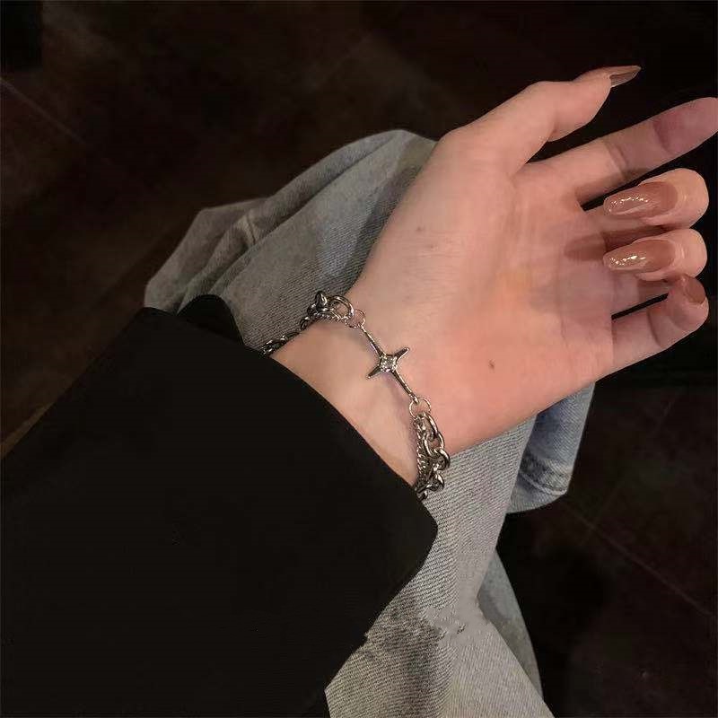 Vòng Đeo Tay Thép Titan Phong Cách Hip hop Thời Trang Cho Nữ