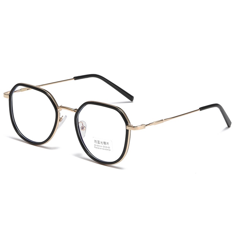 Mắt kính gọng tròn kim loại chống ánh sáng xanh thời trang cho nam nữ