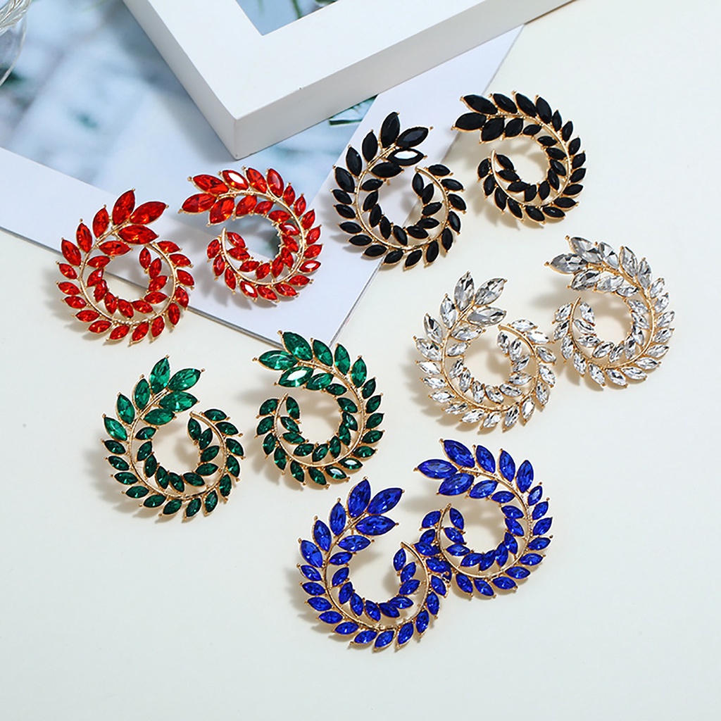 1 Đôi Bông Tai Hình Tròn Đính Đá Zircon Thời Trang Dành Cho Nữ