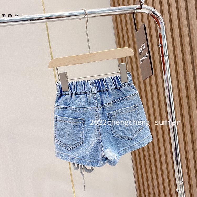 Quần Short Denim Lưng Cao Thời Trang Mùa Hè Phong Cách Hàn Nhật Hàng Mới 2022 Cho Bé Gái