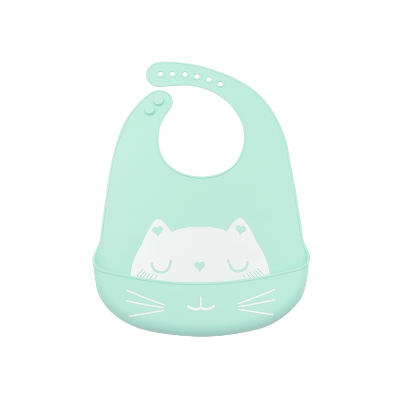 Yếm ăn dặm chống thấm Silicone chống thấm, gấp gọn cho bé - Mint ăn dặm