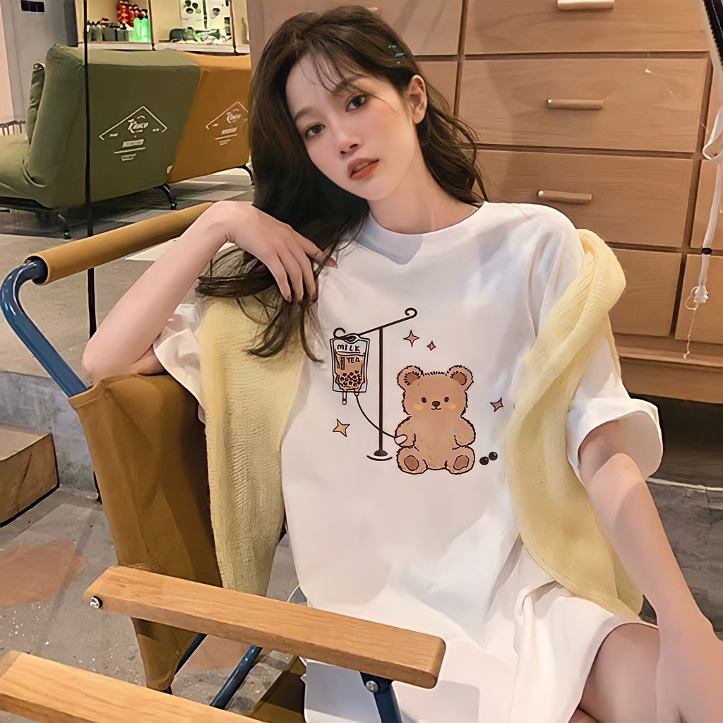 Áo phông nữ form rộng tay lỡ unisex đẹp, áo thun nữ form rộng tay lỡ unisex cotton hàn quốc AT068 Miucho in hình