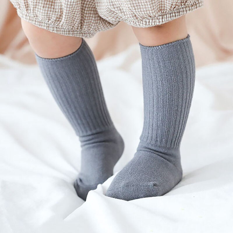 Vớ cotton cao su mềm chống trượt màu trơn cho bé trai/gái (0-1 tuổi)