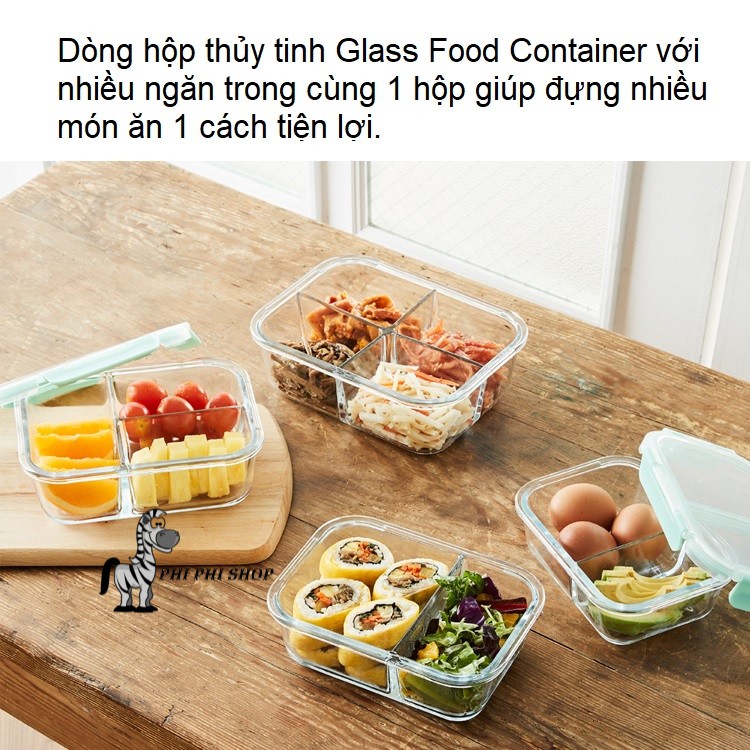 Hộp thủy tinh 2 ngăn Lock&amp;Lock Glass Food Container