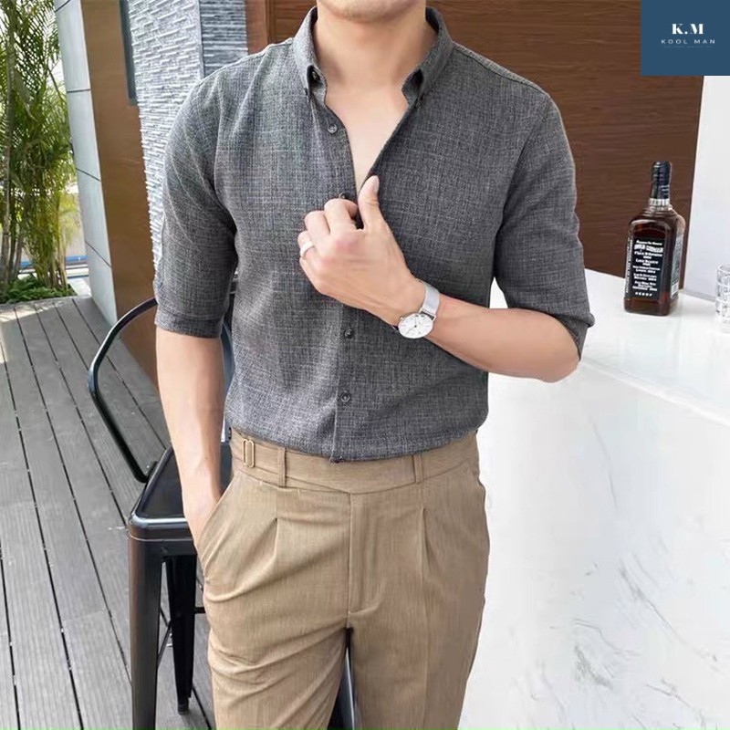 Áo Sơ Mi Nam Dài Tay VẢI ĐŨI Cao Cấp, Sơ Mi Nam Hàn Quốc Công Sở Chất Vải Đũi Bền ĐẸP, Thoáng Mát