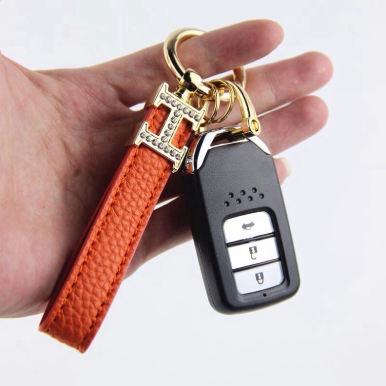 Móc khoá da chữ H móc chìa khóa cao cấp nhiều màu cho xe hơi xe máy Sasa shop