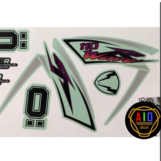 [ Loại 1] Tem Rời Wave 110cc Tím Trắng (2017-2021)-Ảnh Thật (Decal Wave) (Tem xe Wave)