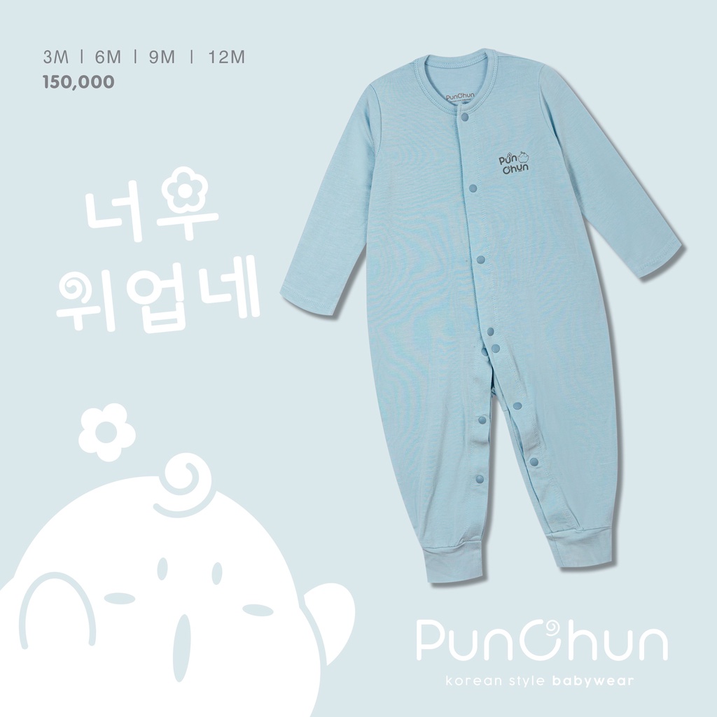 PUNCHUN Body Liền Thân Dài Tay Cho Bé Chất Liệu Cotton