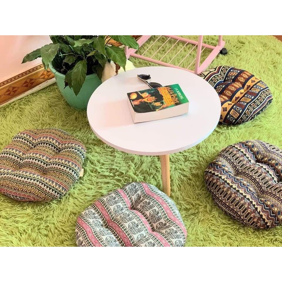 Bàn trà sofa ngồi bệt chân gỗ sồi tự nhiên có 2 màu lựa chọn (Trắng - Vàng) - gp74