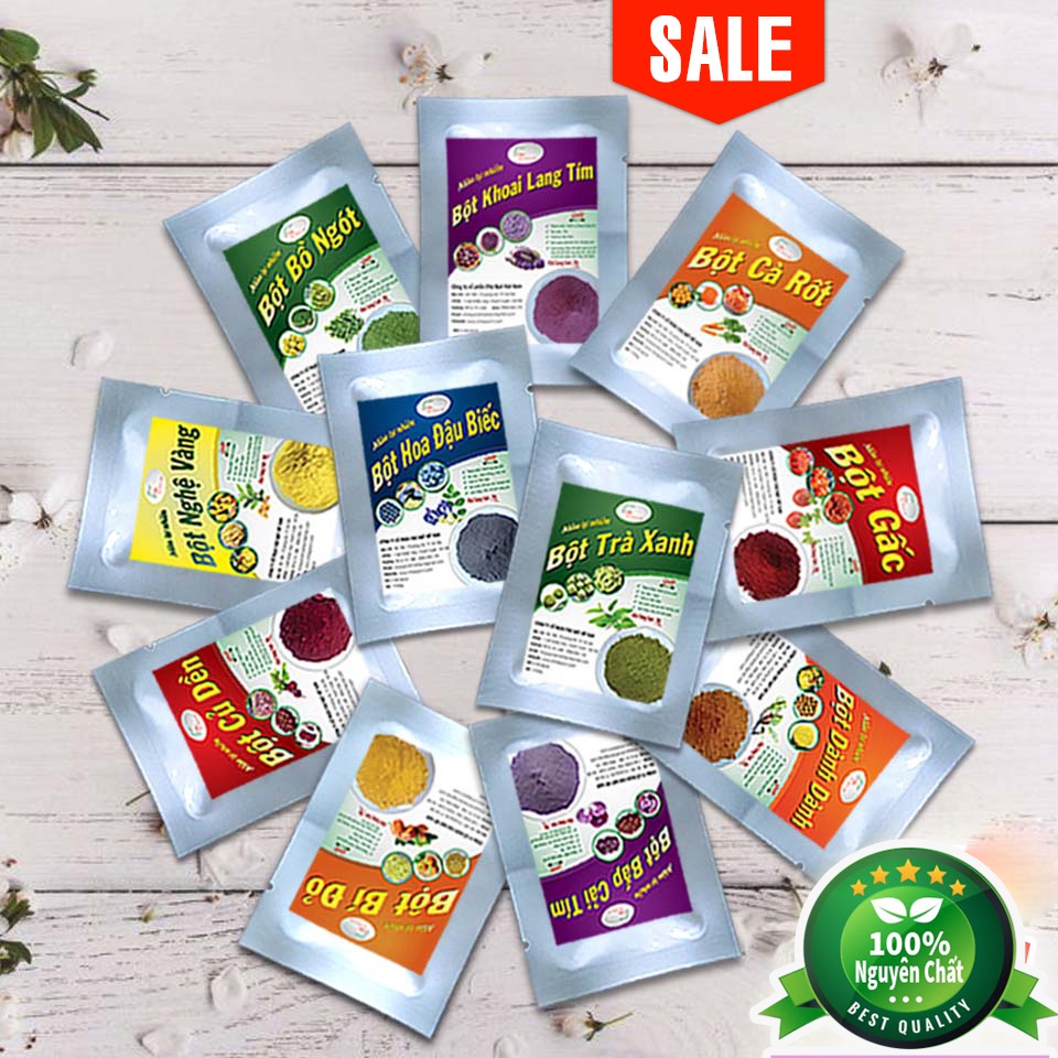 Bột tạo màu thực phẩm, bột tạo màu 100% Tự Nhiên Bột Rau Củ Quả 20gr Nguyên Chất Dùng Tạo Màu Thực Phẩm Làm Bánh Đồ Uống