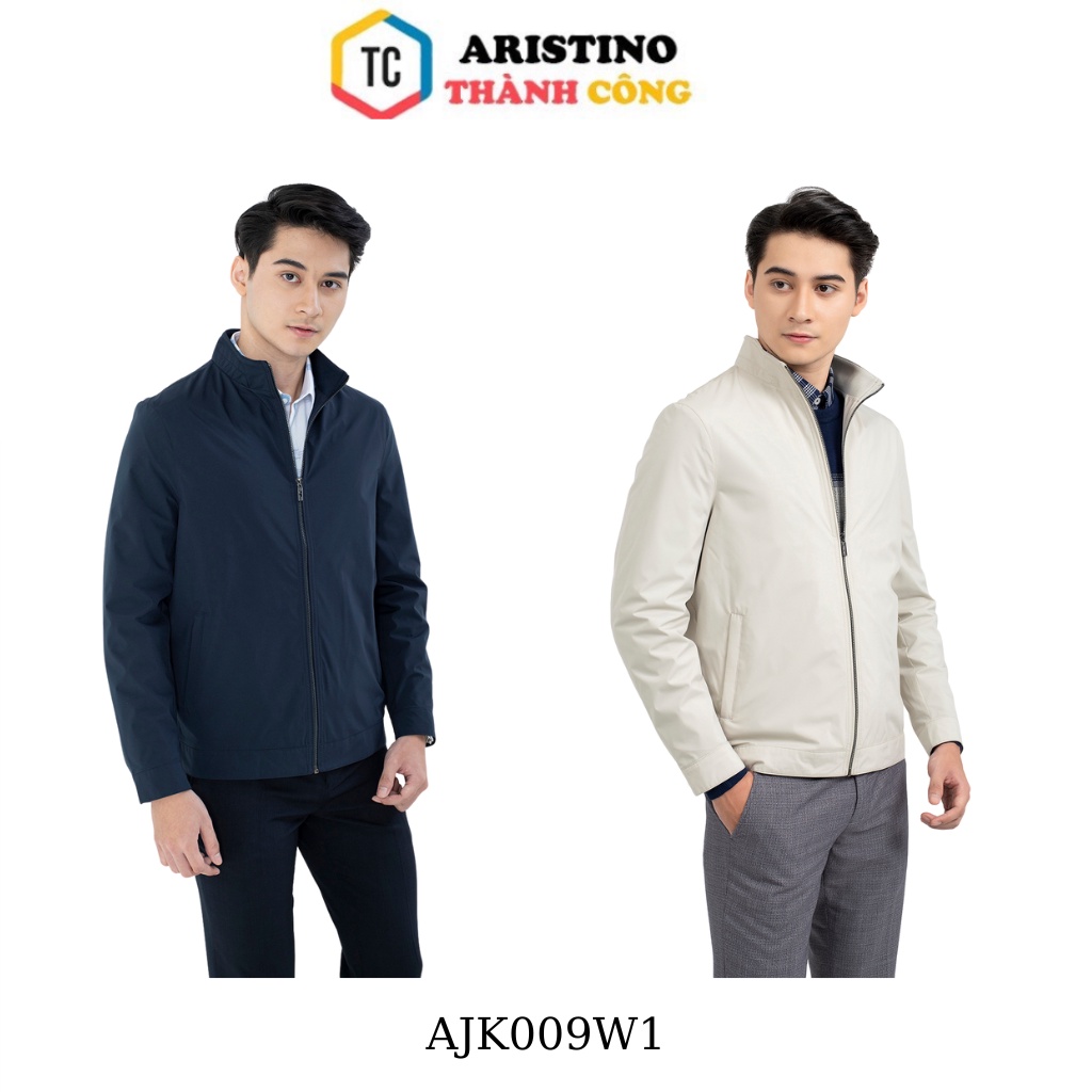 Áo khoác gió nam  2 lớp Aristino cổ bẻ hiện đại  AJK009W1
