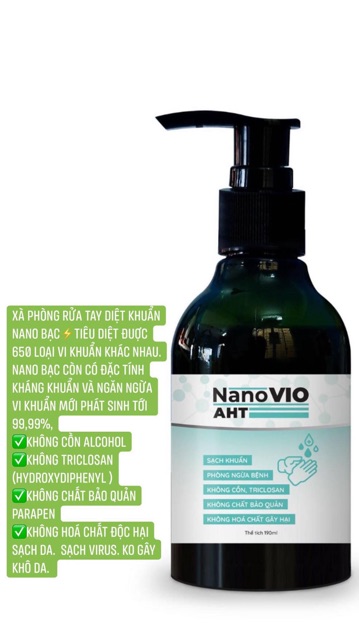 Xà bông rửa tay nano bạc tạo màng bảo vệ nhiễm khuẩn