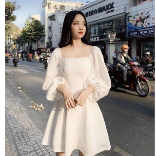 Đầm Dáng Xòe Voăn Tay Phồng