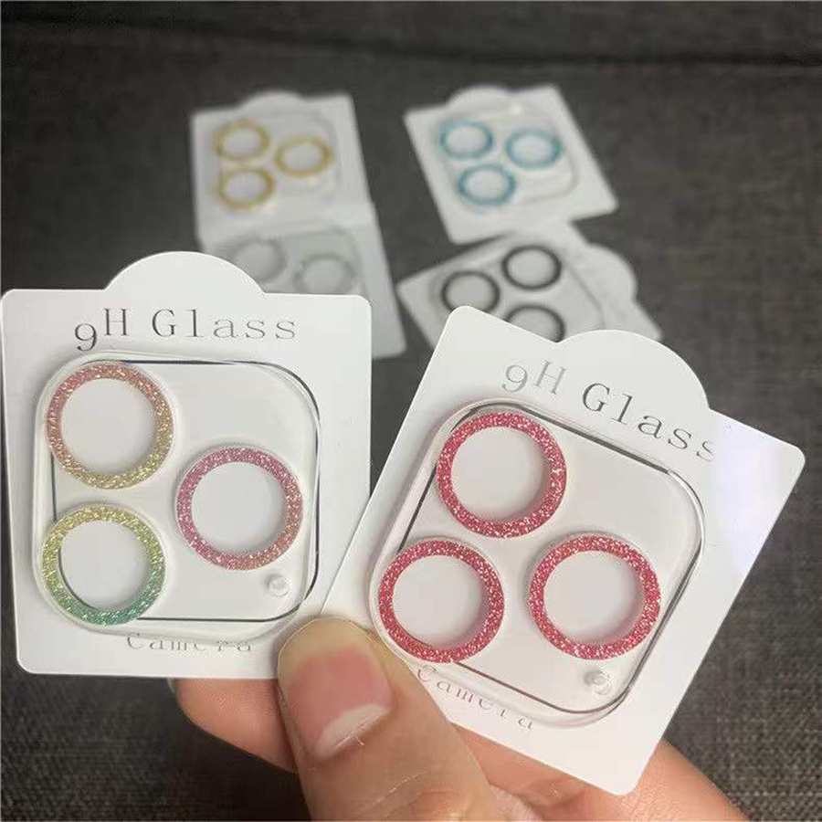 Kính cường lực bảo vệ ống kính đính đá thích hợp cho iPhone 13 13pro 13 pro max 11 11pro 11promax 12ProMax 12pro 3D