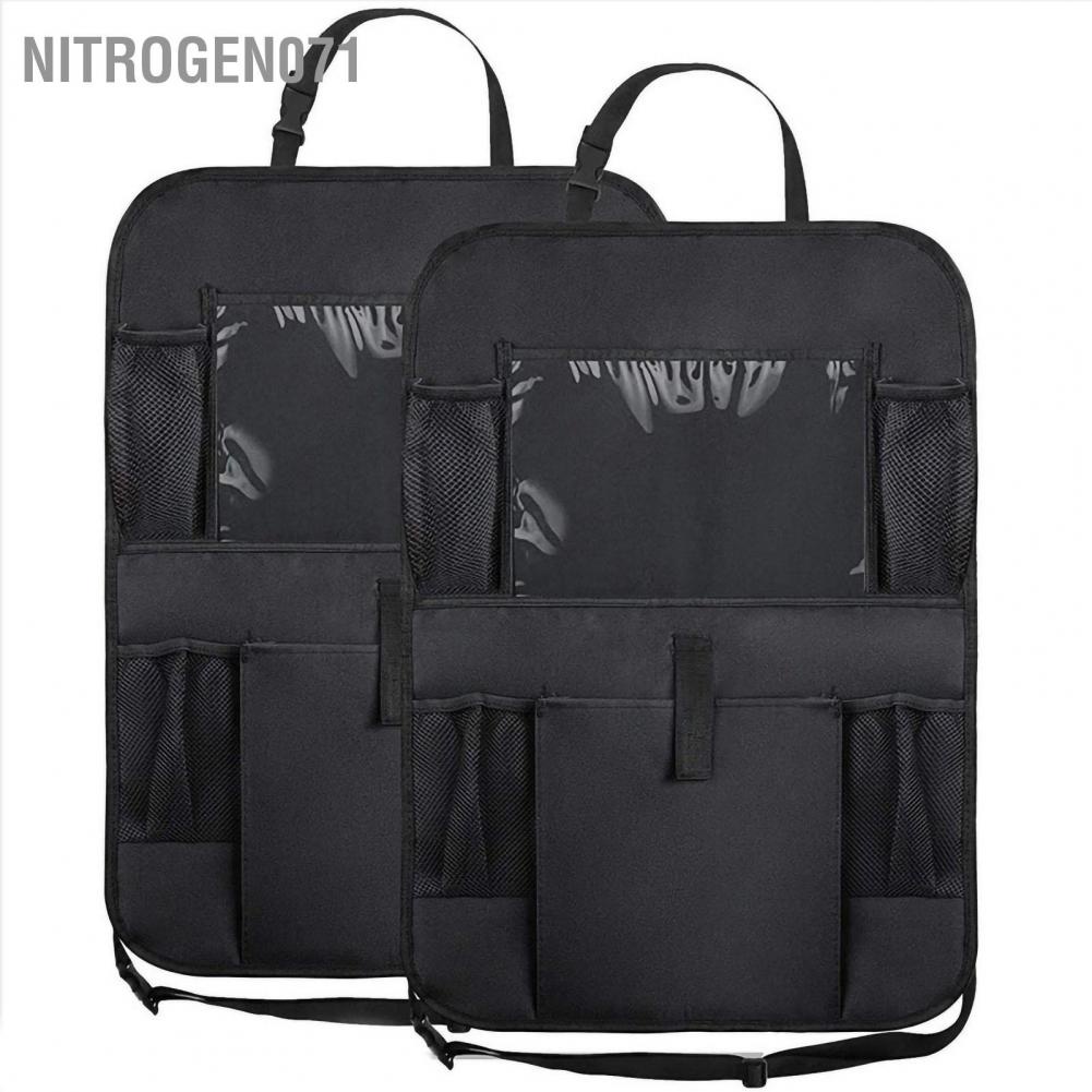 Nitrogen071 Car Seat Back Storage Bag Hanging Oxford Fabric Large Space with Touch Screen Transparent Film