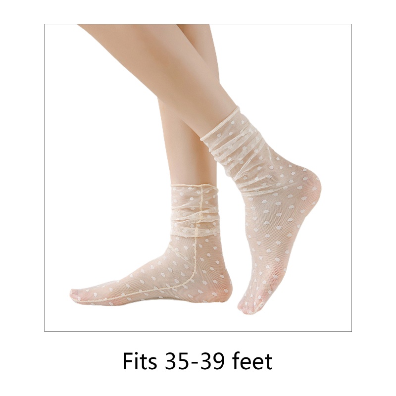 XIXI Vớ Ren Siêu Mỏng Xuyên Thấu Họa Tiết Chấm Bi Phong Cách Lolita Nhật Bản Thời Trang Mùa Hè Cho Nữ