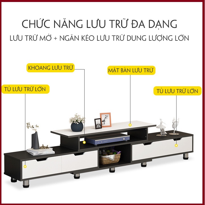 Kệ TiVi Phòng Khách, Chống Xước Chống Ẩm Tiện Dụng, Kệ Ti vi Đa Năng Thu Gọn KT 120cm x 192cm